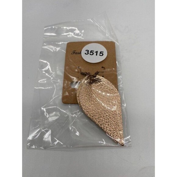 Tear Drop Women’s Rose Gold Texture Earrings Lightweight Hook Dangle - Picture 2 of 7